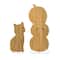 Glitzhome® Halloween Wooden Skeleton Cat and Stacked Pumpkin Porch Decor Set